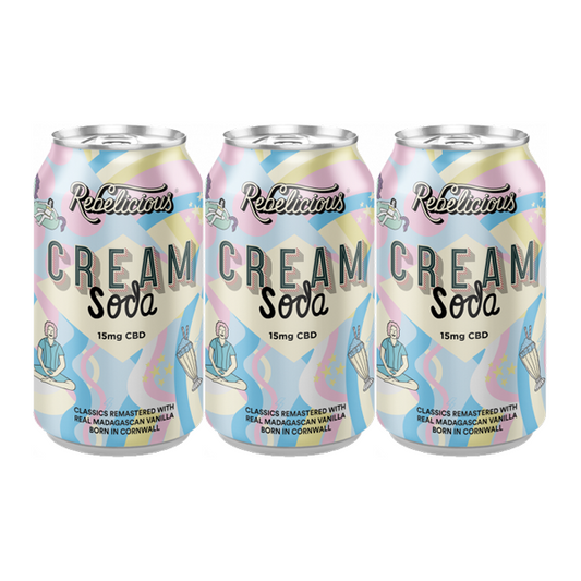 12 x Rebelicious 15mg CBD Cream Soda Sparkling Soft Drink - 330ml | Rebelicious | CBD Products
