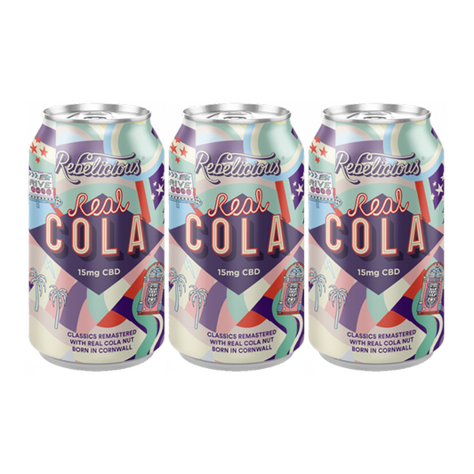 12 x Rebelicious 15mg CBD Real Cola Sparkling Soft Drink - 330ml | Rebelicious | CBD Products