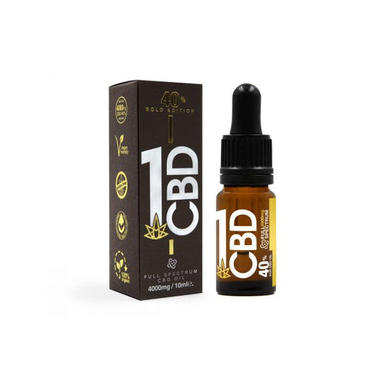 1CBD 40% Pure Hemp 4000mg CBD Oil Gold Edition 10ml | 1CBD | CBD Products
