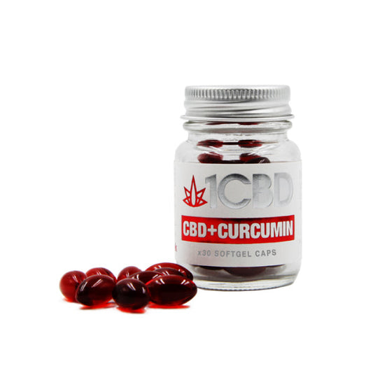 1CBD Soft Gel Capsules 25mg CBD + 10mg Curcumin 30 Capsules | 1CBD | CBD Products