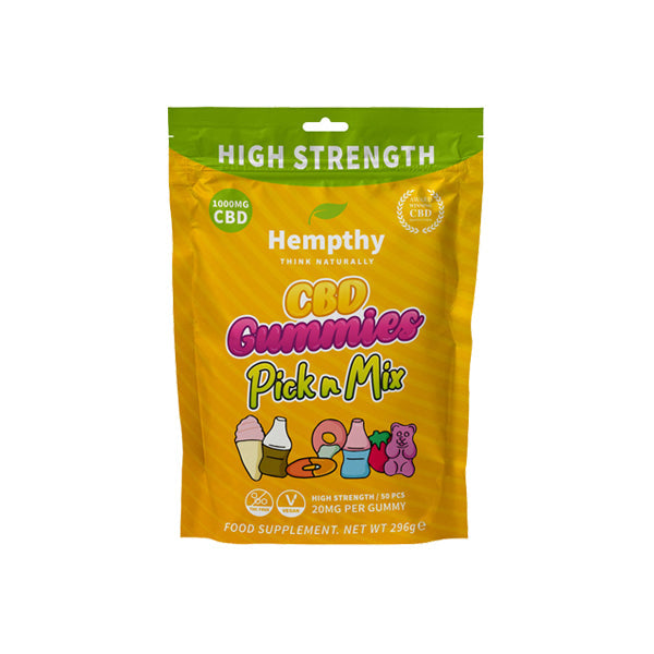 Hempthy 1000mg CBD Pick n Mix Gummies - 50 Pieces | Hempthy | CBD Products