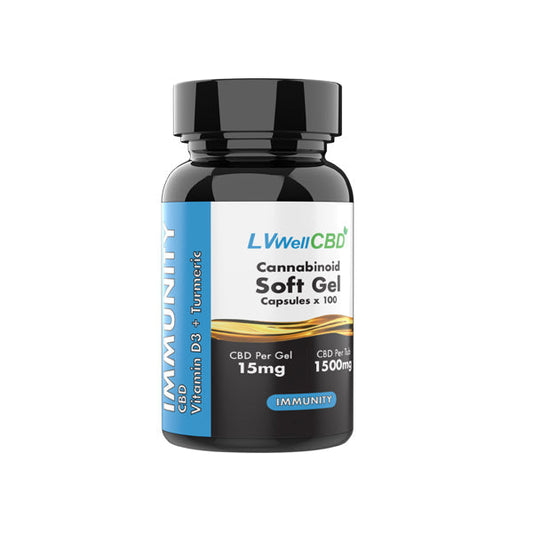 LVWell CBD 1500mg CBD Soft Gel Capsules Immunity - 100 Caps | LVWell CBD | CBD Products