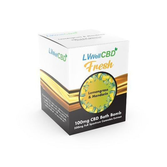 LVWell CBD 500mg CBD Bath Bomb - Lemongrass and Mandarin - Fresh | LVWell CBD | CBD Products