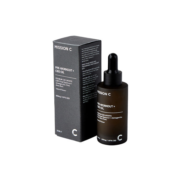 Mission C Pre-Workout + 500mg CBD Oil - 30ml | Mission C | CBD Products