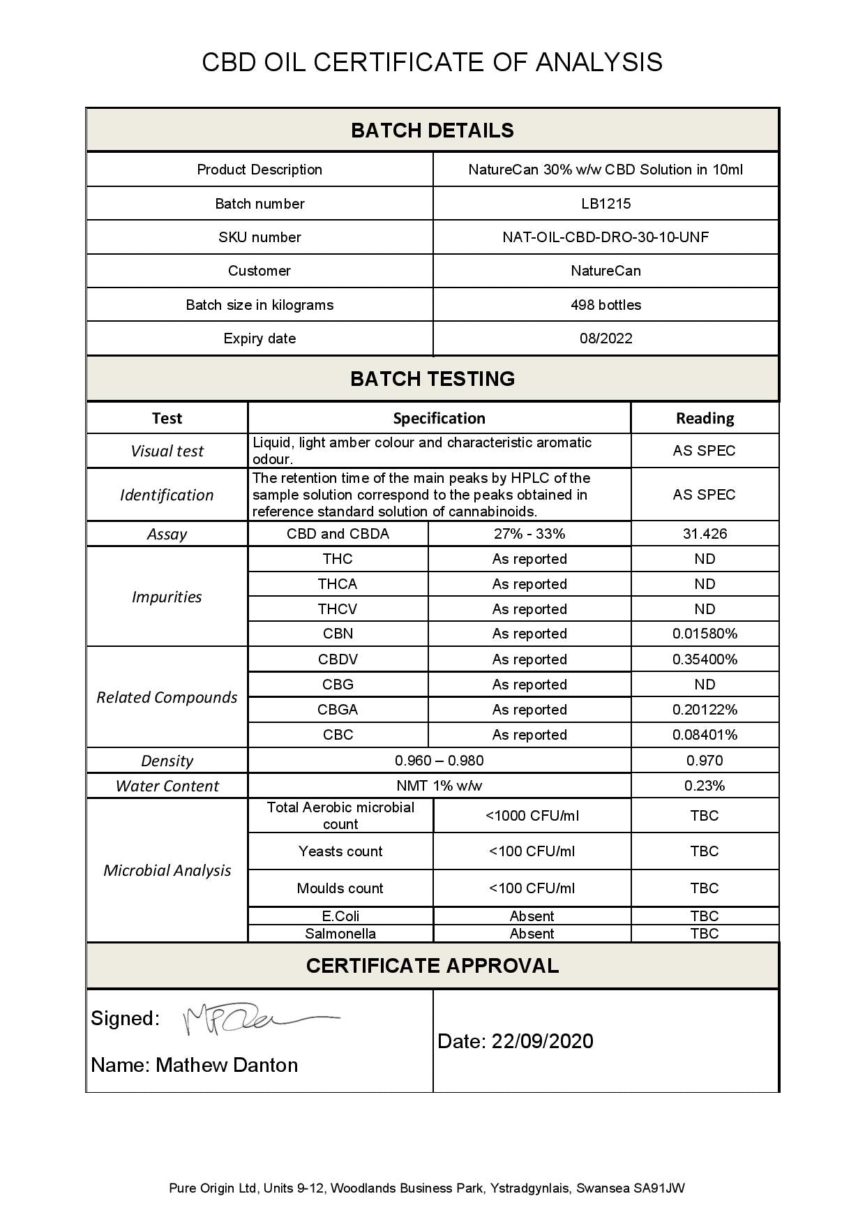 Naturecan 30% 3000mg CBD Broad Spectrum MCT Oil 10ml | Naturecan | CBD Products