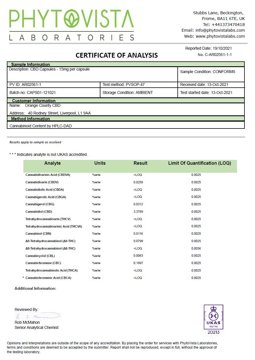 Orange County 900mg Full Spectrum CBD Capsules - 60 Caps | Orange County | CBD Products