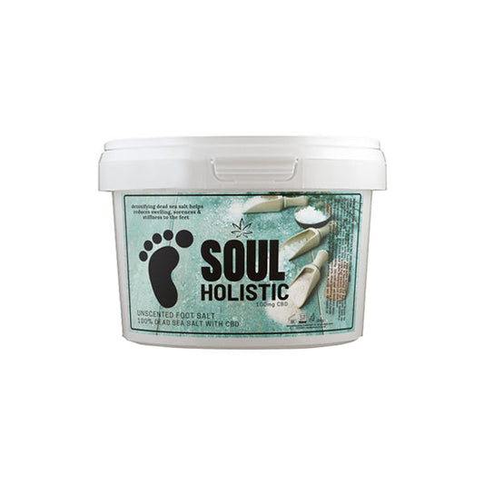 Soul Holistic 100mg CBD Dead Sea Salt Unscented Foot Salt - 500g | Green Apron | CBD Products
