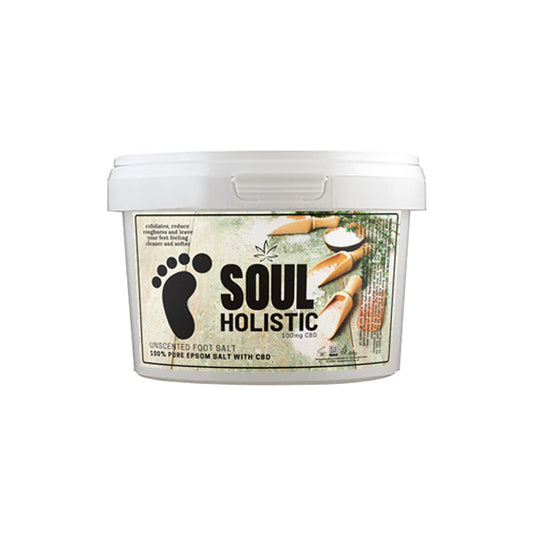 Soul Holistic 100mg CBD Pure Epsom Salt Unscented Foot Salt - 500g | Green Apron | CBD Products