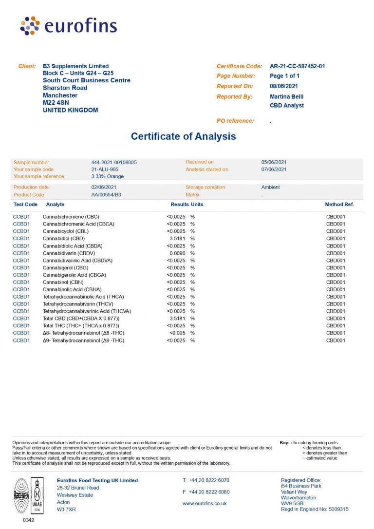 Fit CBD 1000mg CBD Orange Perform CBD Oil 30ml | Fit CBD | CBD Products
