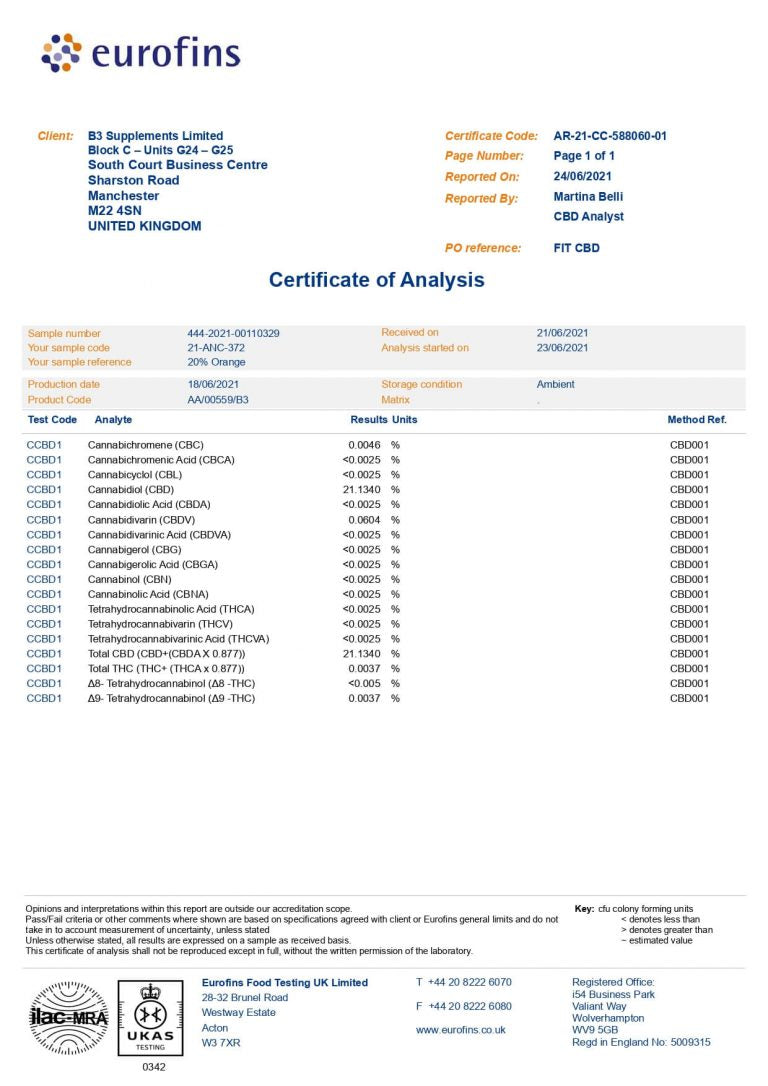 Fit CBD 6000mg CBD Orange Perform Pro CBD Oil 30ml | Fit CBD | CBD Products