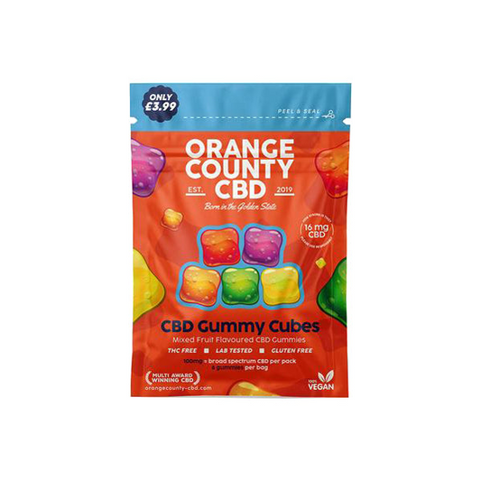 Orange County CBD 100mg Mini CBD Gummy Cubes - 6 Pieces | Orange County | CBD Products