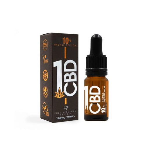 1CBD 10% Pure Hemp 1000mg CBD Oil Bronze Edition 10ml | 1CBD | CBD Products