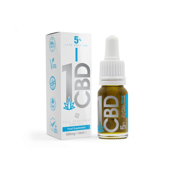 1CBD 5% Pure Hemp 500mg CBD Oil Lite Edition 10ml | 1CBD | CBD Products