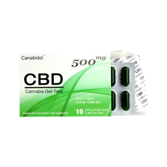 CBD by British Cannabis 500mg CBD Gel-Tabs 10 Capsules | CBD by British Cannabis | CBD Products