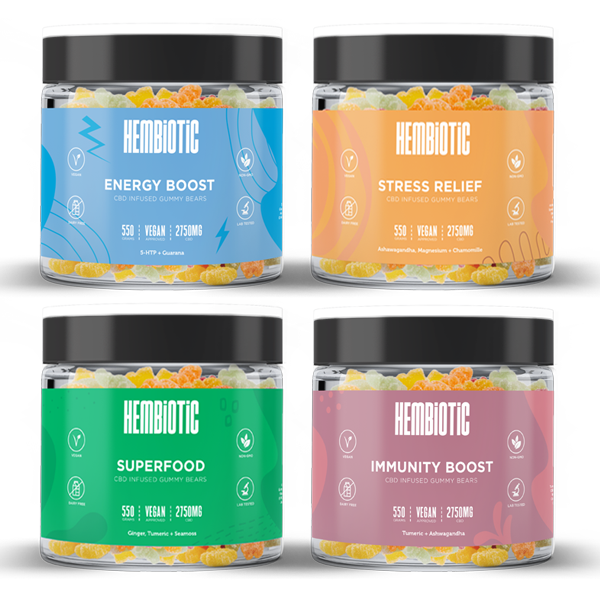 Hembiotic 2750mg Bulk CBD Gummy Bears - 550g | Hembiotic | CBD Products