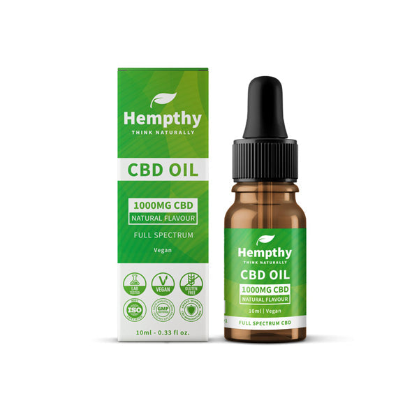 Hempthy 1000mg CBD Oil Full Spectrum Natural -  10ml | Hempthy | CBD Products