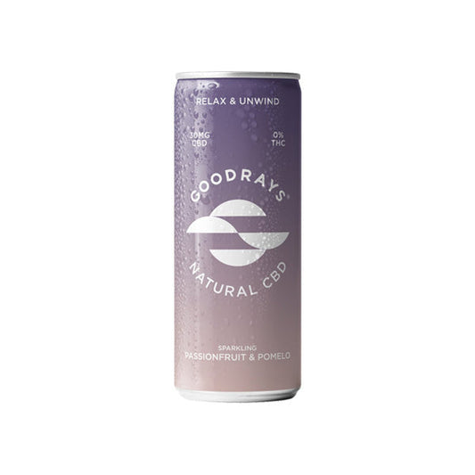 12 x Goodrays 30mg CBD Passionfruit & Pomelo Seltzer 250ml | Goodrays | CBD Products