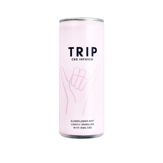 12 x TRIP 15mg CBD Infused Elderflower & Mint Drink 250ml | TRIP CBD | CBD Products