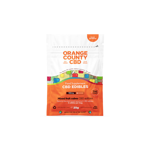 Orange County CBD 100mg Mini CBD Gummy Cubes - 6 Pieces | Orange County | CBD Products